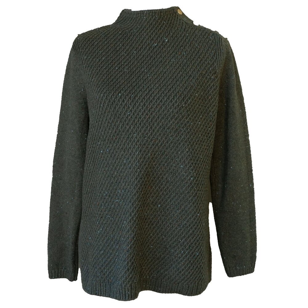 Talbots Mock Neck Sweater Olive Green  Mod 60s Capsule Long Sleeve Tunic Top